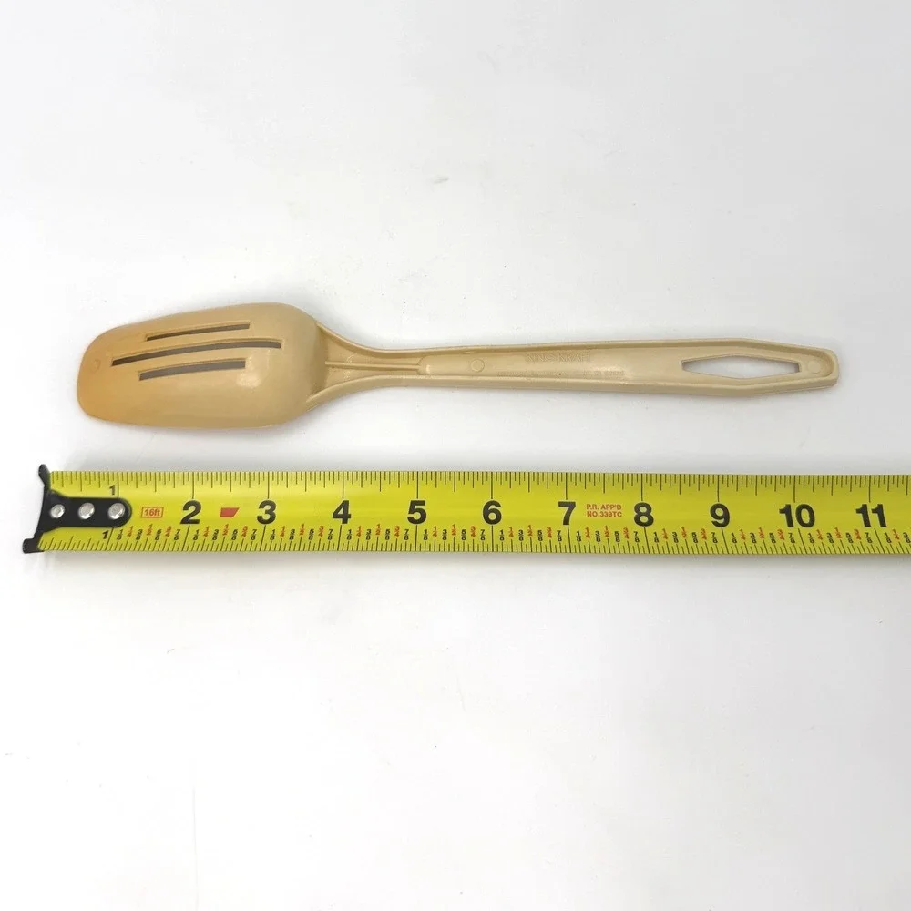 Vintage‎ King Kraft Harvest Gold Slotted Spoon Northern Plastics USA 9.25 Inch